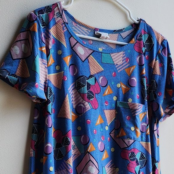 LuLaRoe 80s Geometric Print Midi Dress Size Medium - Picture 5 of 15